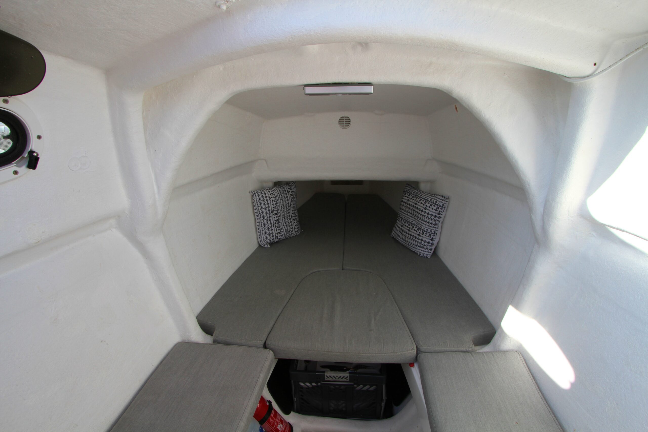 Astus 20.5 Cabin - v berth in-fill provides a comfortable double bed